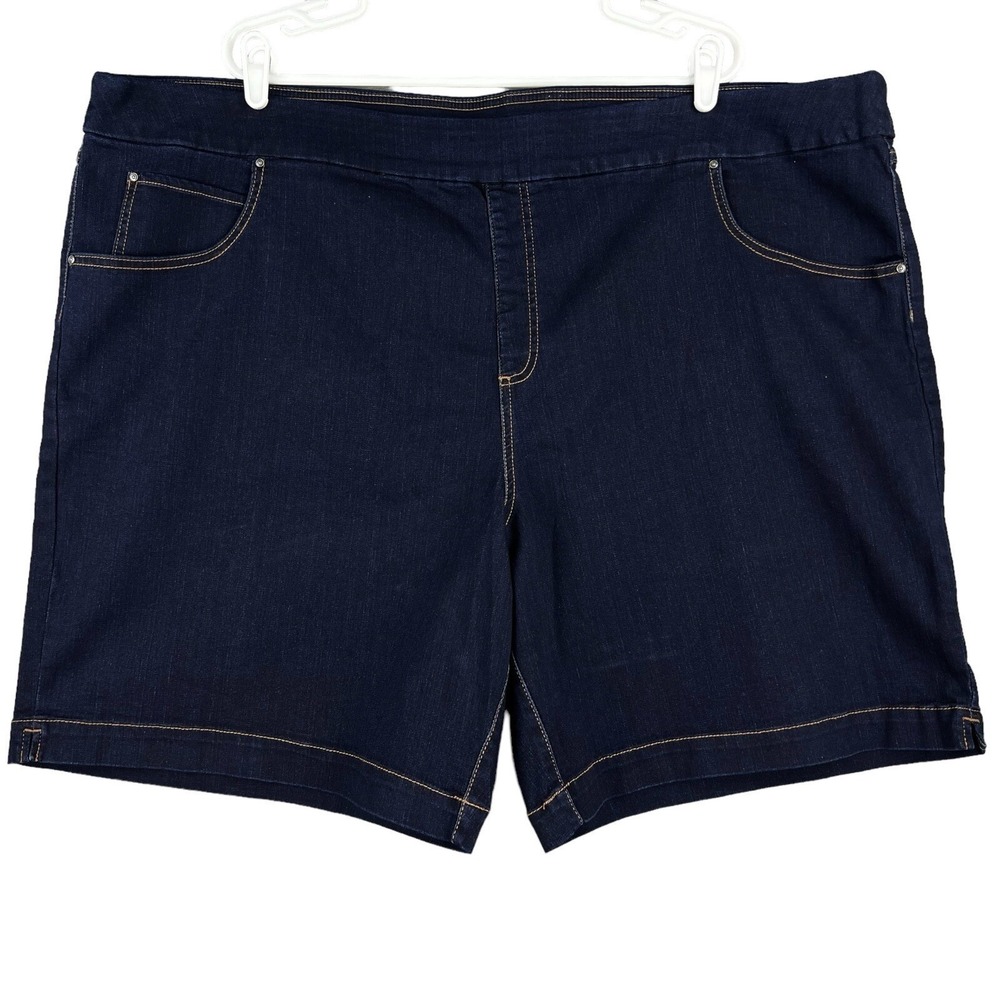 Love Ryan Women Navy Shorts Plus 4X Pull-on Stretch 5 Pockets 9" Inseam NWOT